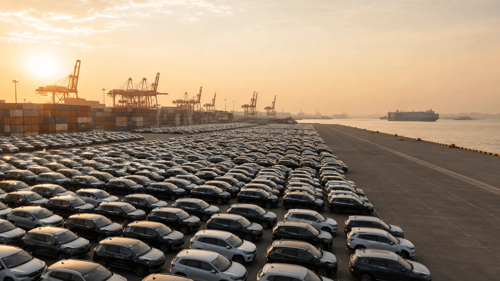 Chinese vehicles ready for export